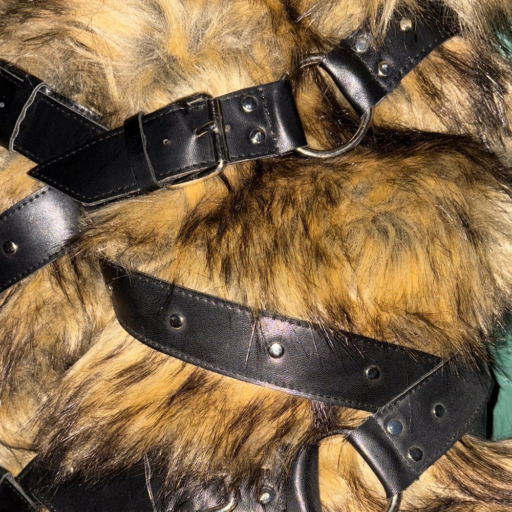 Club Exx (Dollskill) Faux Fur Platform Boots with Black Straps - Picture 5 of 6